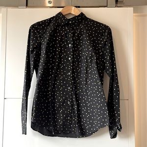 J. Crew perfect black and gold button up
